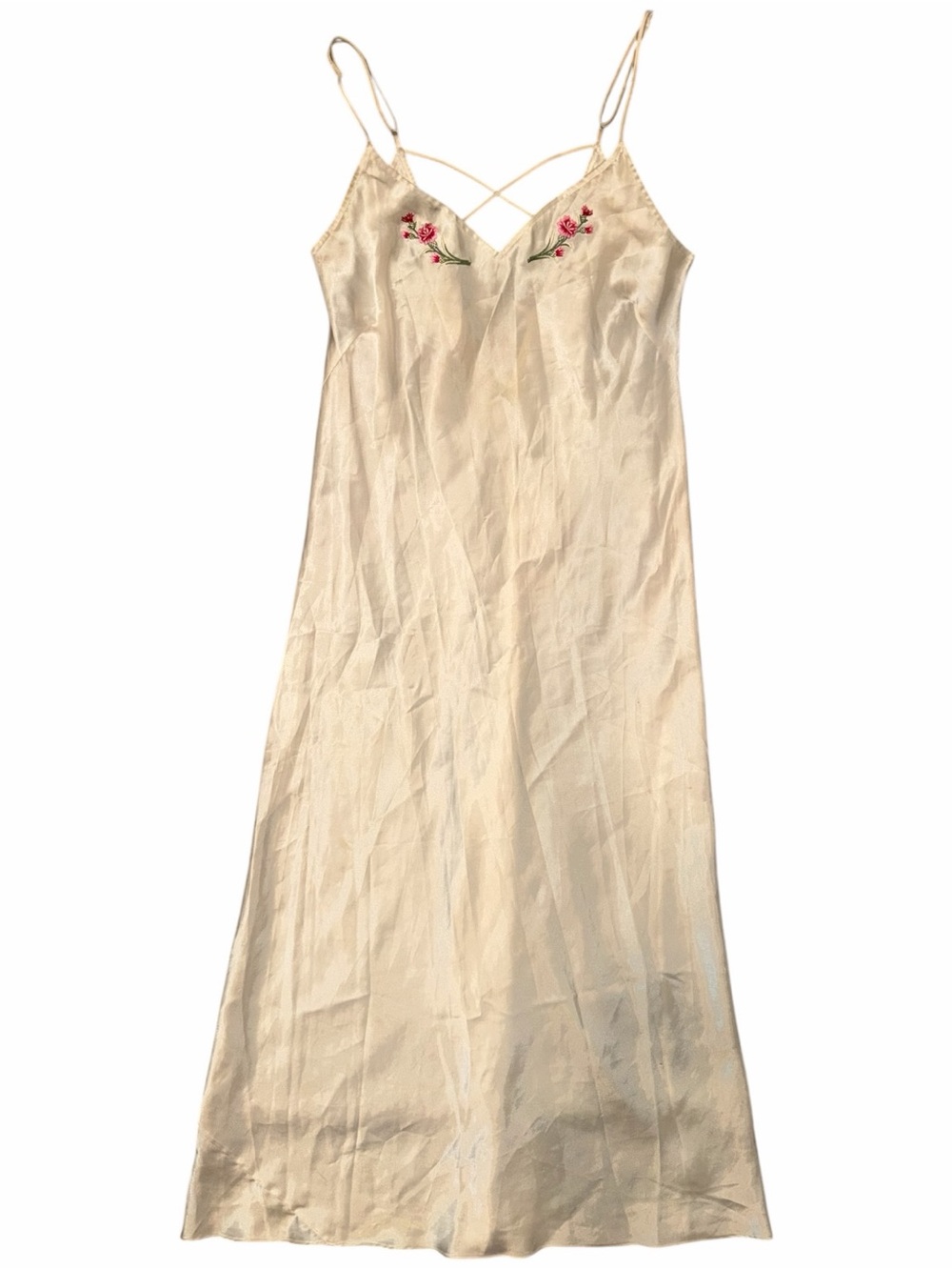 Victoria’s Secret Gold Label Vintage 90s Embroidered Long Slip Dress